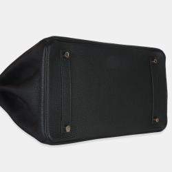 Pre Owned حقيبة هيرمس بيركين 35 جلد توغو أسود إكسسوار ذهبي وردي