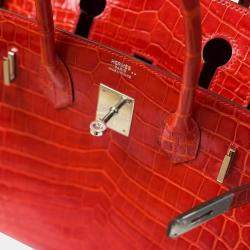 Pre Owned حقيبة هيرمس بيركين جلد تمساح