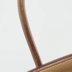 Pre Owned Hermes Birkin 35 Palladium Finish Tabac Camel Taurillon Clemence Leather Tote