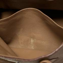 Pre Owned Hermes Birkin 35 Palladium Finish Tabac Camel Taurillon Clemence Leather Tote