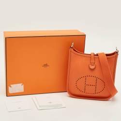 Pre Owned حقيبة هيرمس إيفلين TPM  جلد تشوكيليت كليمنس