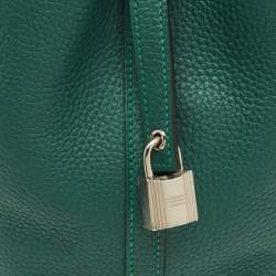 Pre Owned Hermes Picotin Lock 18 Vert Vertigo Taurillon Clemence Leather Tote