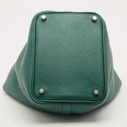 Pre Owned Hermes Picotin Lock 18 Vert Vertigo Taurillon Clemence Leather Tote