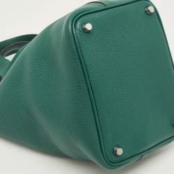 Pre Owned Hermes Picotin Lock 18 Vert Vertigo Taurillon Clemence Leather Tote