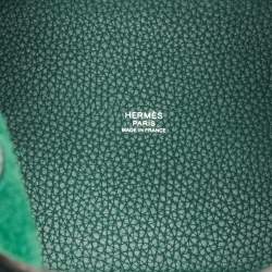 Pre Owned Hermes Picotin Lock 18 Vert Vertigo Taurillon Clemence Leather Tote