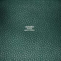Pre Owned Hermes Picotin Lock 18 Vert Vertigo Taurillon Clemence Leather Tote