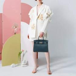 Pre Owned حقيبة يد توتس هيرمس بيركين 25 جلد ك ولفيرت توغو إكسسوار مطلي بلاديوم