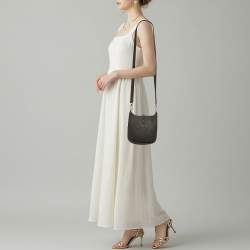 Pre Owned Hermes Evelyne TPM Noir Taurillon Clemence Leather Crossbody Bag