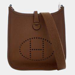 Pre Owned Hermes Brown Clemence Evelyne 16 TPM