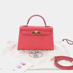 Pre Owned حقيبة هيرمس كيلي ميني شيفر ميسور وردية سولييه 20