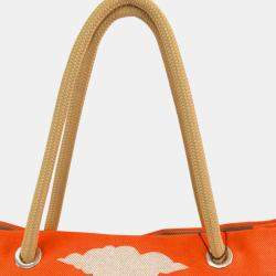مملوكة مسبقًا Hermes Brown Toile Escale a la Plage Beach Bag