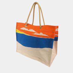 مملوكة مسبقًا Hermes Brown Toile Escale a la Plage Beach Bag