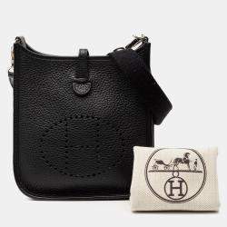 Pre Owned Hermes Black Clemence Evelyne TPM 16