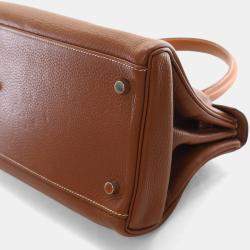 Pre Owned Hermes Gold Clemence Shoulder Kelly 42