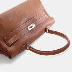 Pre Owned Hermes Gold Clemence Shoulder Kelly 42