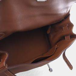 Pre Owned Hermes Gold Clemence Shoulder Kelly 42