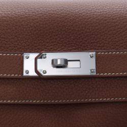 Pre Owned Hermes Gold Clemence Shoulder Kelly 42