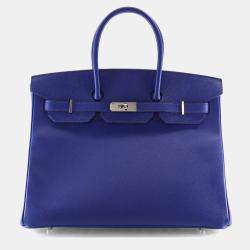 مملوكة مسبقًا Hermes Bleu Electrique Epsom Birkin 35