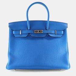 مملوكة مسبقًا Hermes Blue Hydra Togo Birkin 35