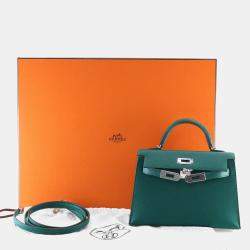 Pre Owned حقيبة هيرمس كيلي ميني 20 إيبسوم مالاكيت