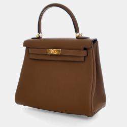 Pre Owned Hermes Brown Alezan Togo Kelly 25