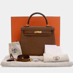 Pre Owned Hermes Brown Alezan Togo Kelly 25