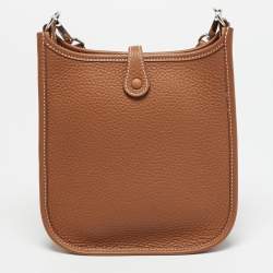 Pre Owned حقيبة هيرمس إيفلين TPM  جلد تشوكيليت كليمنس