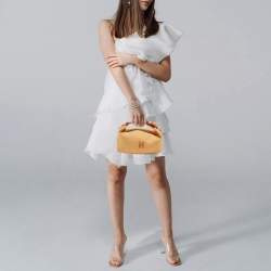 Pre Owned Hermès Bride-a-Brac Carre Small Fauve Merino Wool Pouch