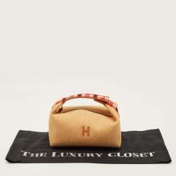 Pre Owned Hermès Bride-a-Brac Carre Small Fauve Merino Wool Pouch