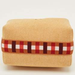 Pre Owned Hermès Bride-a-Brac Carre Small Fauve Merino Wool Pouch