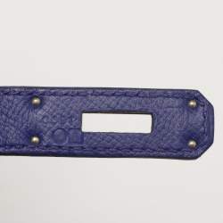 Pre Owned Hermes Birkin 30 Palladium Finish Bleu Electrique Epsom Leather Tote