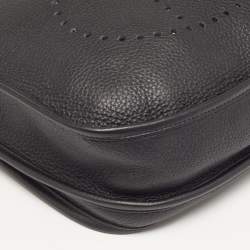 Pre Owned Hermes Evelyne III PM Noir Taurillon Clemence Leather Shoulder Bag
