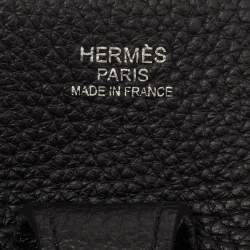 Pre Owned Hermes Evelyne III PM Noir Taurillon Clemence Leather Shoulder Bag