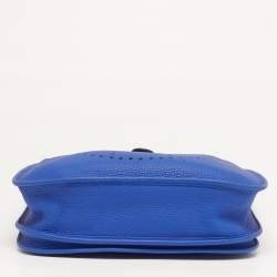 Pre Owned Hermes Evelyne III PM Bleu Electrique Taurillon Clemence Leather Shoulder Bag