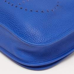 Pre Owned Hermes Evelyne III PM Bleu Electrique Taurillon Clemence Leather Shoulder Bag