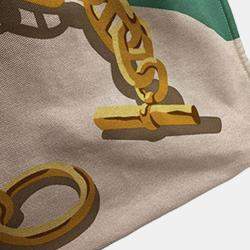 Pre Owned حقيبة هيرمس إسكال إي لا بلاج شاطئية قماشية لون أزرق/بني