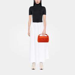 مملوكة مسبقًا Hermes Orange Red Large Toile Bride A Brac