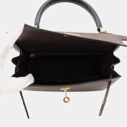 Pre Owned حقيبة هيرمس كيلي سيلير ثلاثية الألوان إكورسي/أسود/إيتوب إيبسوم مقاس 25