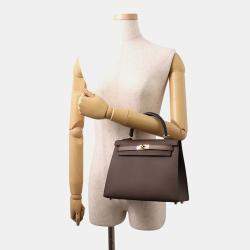 Pre Owned حقيبة هيرمس كيلي سيلير ثلاثية الألوان إكورسي/أسود/إيتوب إيبسوم مقاس 25