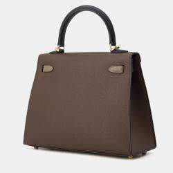 Pre Owned حقيبة هيرمس كيلي سيلير ثلاثية الألوان إكورسي/أسود/إيتوب إيبسوم مقاس 25