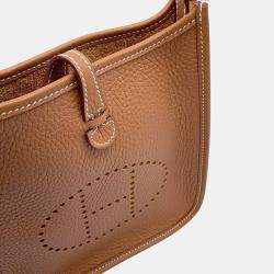 Pre Owned Hermes Evelyne Long Gold Taurillon Clemence Size Tpm