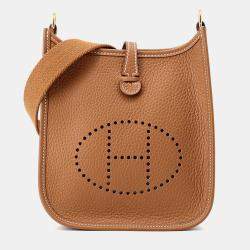 Pre Owned Hermes Evelyne Long Gold Taurillon Clemence Size Tpm
