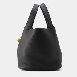 Pre Owned Hermes Picotin Padlock Black Taurillon Clemence Size Gm