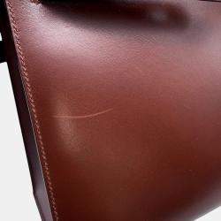 Pre Owned Hermes Kelly Sellier Noisette Box Calf Leather Size 28