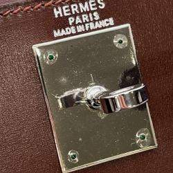 Pre Owned Hermes Kelly Sellier Noisette Box Calf Leather Size 28