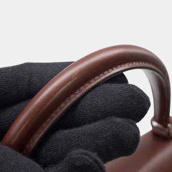 Pre Owned Hermes Kelly Sellier Noisette Box Calf Leather Size 28