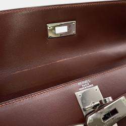 Pre Owned Hermes Kelly Sellier Noisette Box Calf Leather Size 28