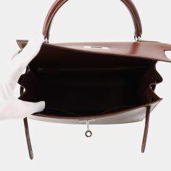 Pre Owned Hermes Kelly Sellier Noisette Box Calf Leather Size 28