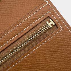Pre Owned Hermes Bean Compact Gold Epsom