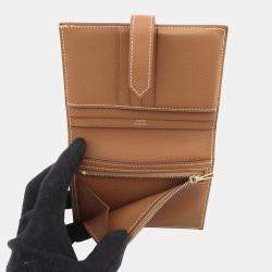 Pre Owned Hermes Bean Compact Gold Epsom